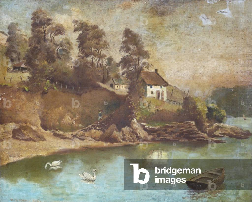 A House on the Bay at South Pool, Devon, 1903 (oil on canvas)