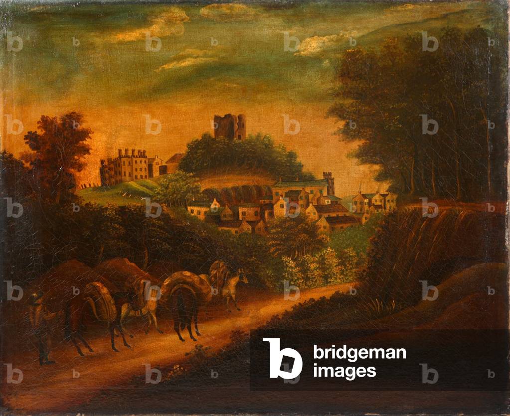 View of a Town with a Castle Keep