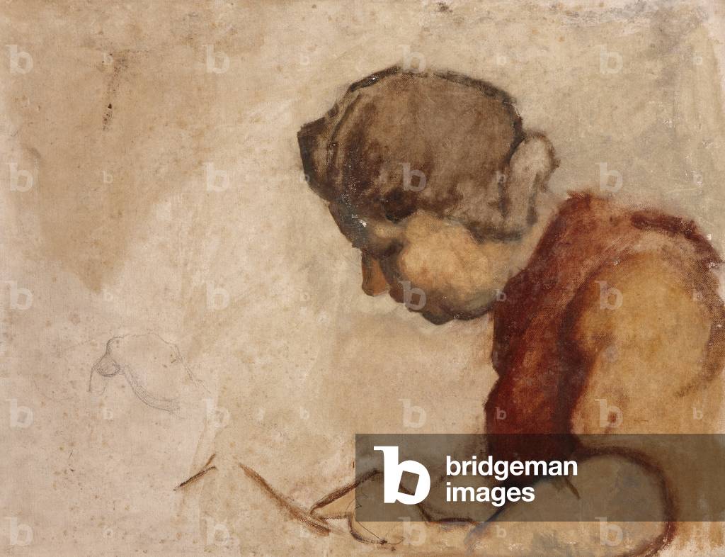 An Unknown Lady Reading (unfinished), c.1930 (oil on canvas board)