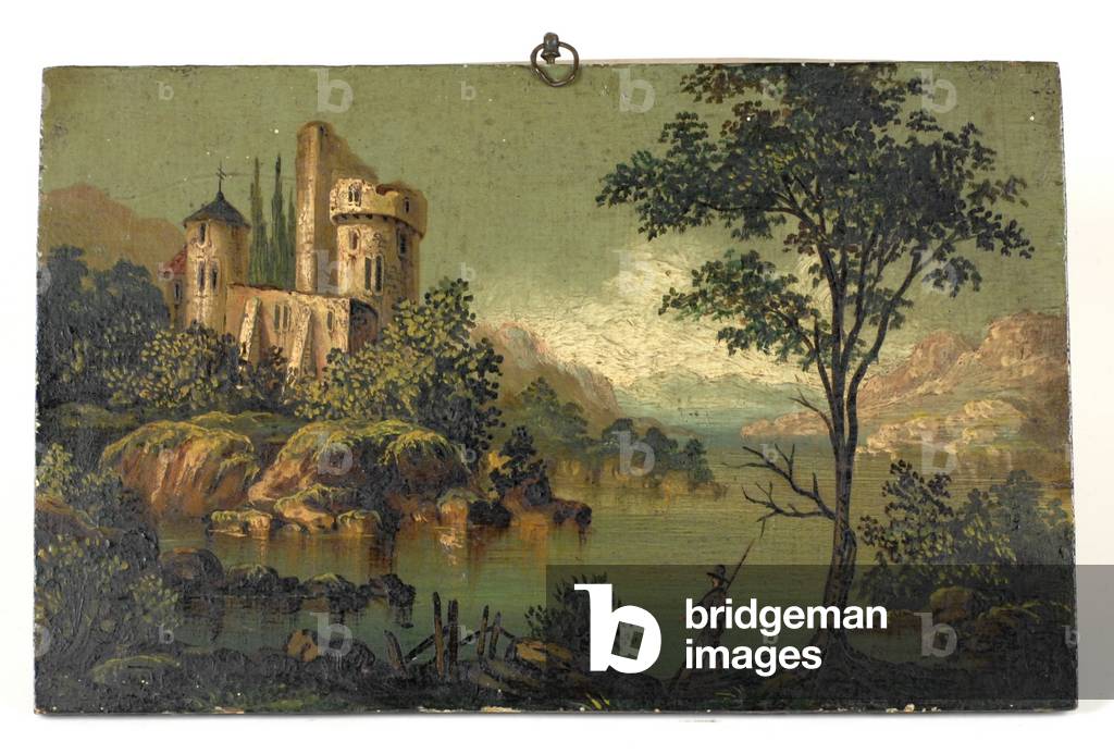 View of a castle (oil on panel)