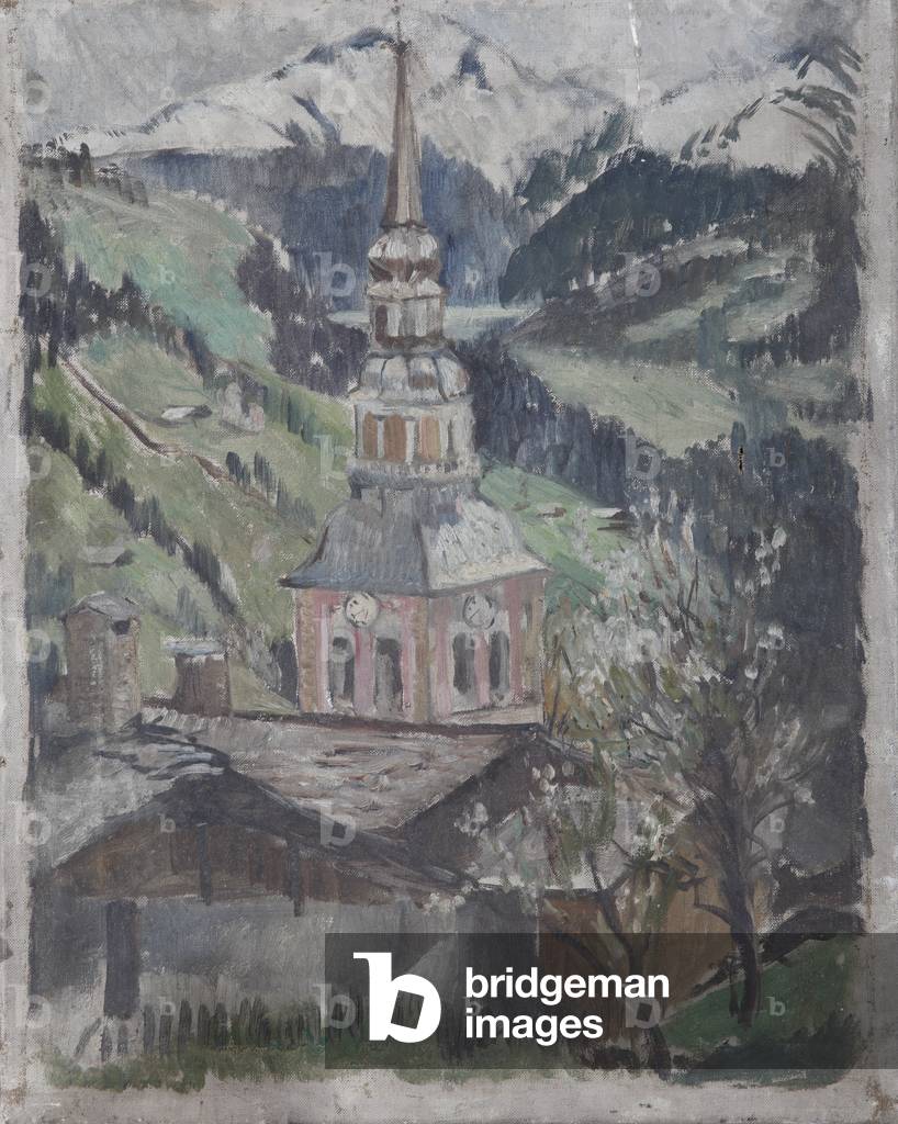 Spire of an Abbey Church (oil on canvas)