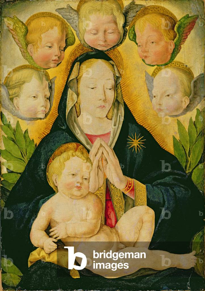 The Madonna and Child with Angels (oil on panel)
