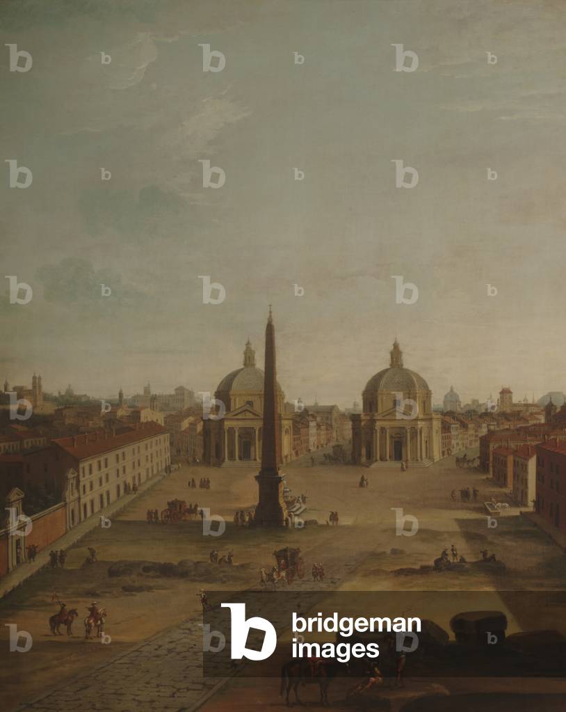 The Piazza del Popolo, Rome, Italy (oil on canvas)