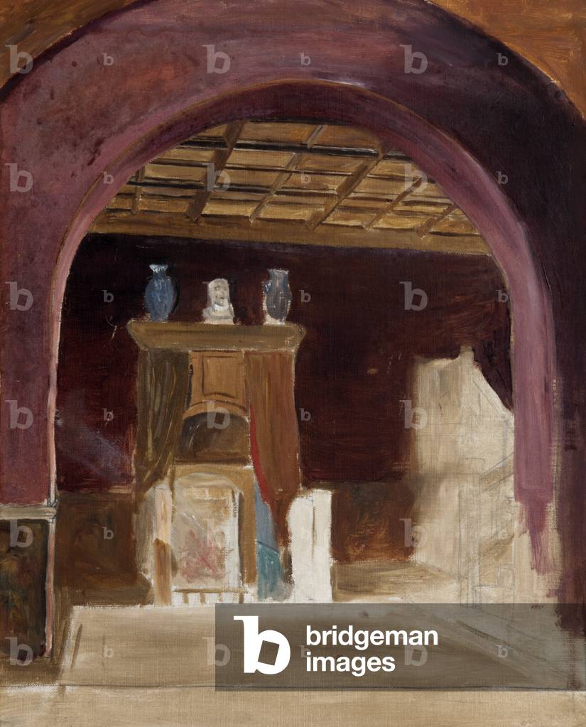 Gallery Stairs, Cragside (oil on board)