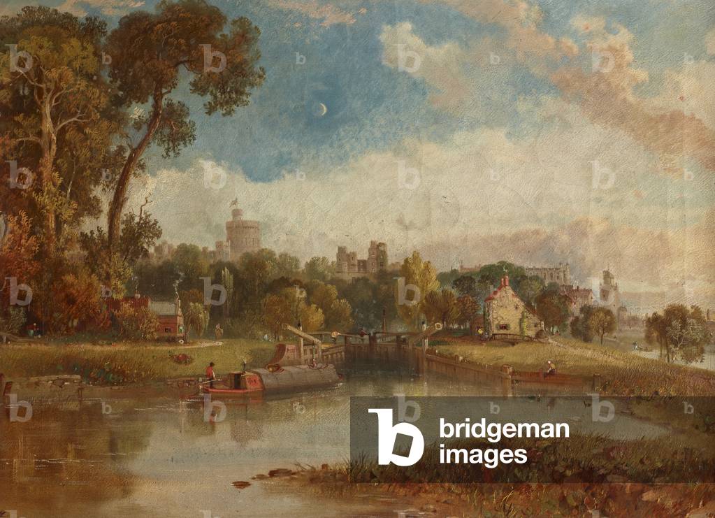 View of Windsor Castle from Eton Lock