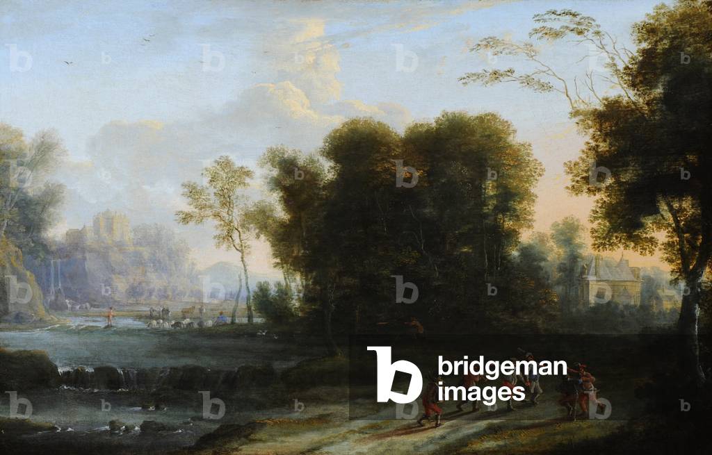 Wooded Landscape with Peasants Music-making and Dancing