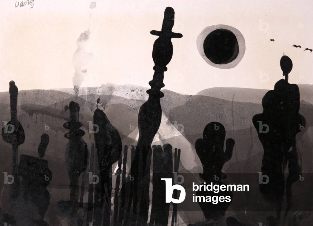 Indian Country, 1969 (acrylic & w/c on paper)