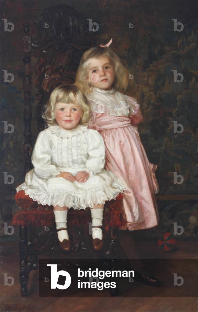 Sir Felix John Morgan Brunner, later third Baronet Brunner and his Sister Joyce Morgan Brunner, later Lady Worsley as Children, c.1900 (oil paint on canvas)