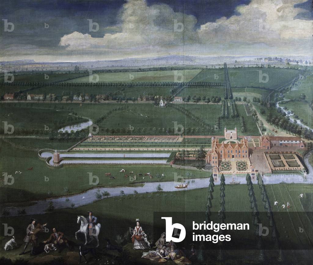 A Bird's-Eye View of Charlecote Park, Warwickshire from the West