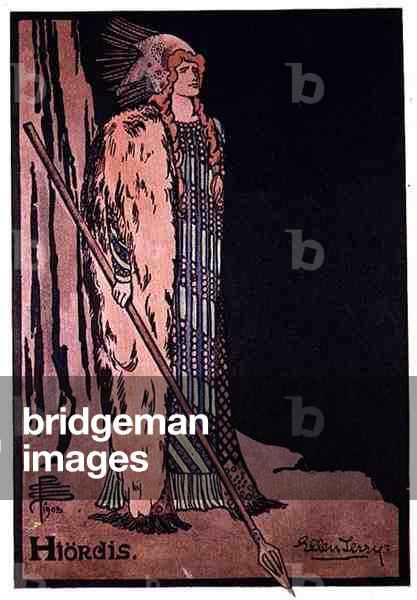 Ellen Terry (1847-1928) as Hiordis in 'The Vikings' by Henrik Ibsen, 1903 (litho)