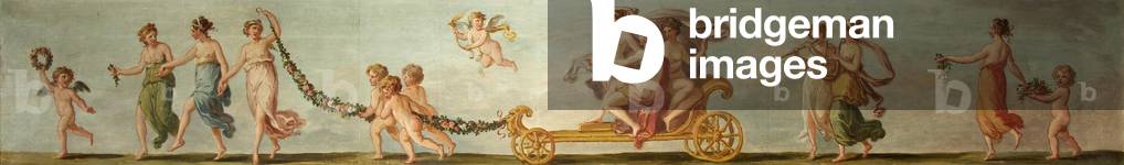 A Frieze of Women and Children with Garlands accompanying a Chariot with the Three Graces