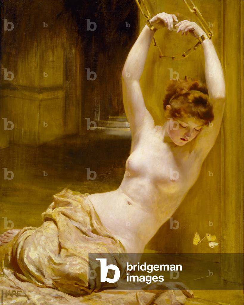 'The Gilded Cage' (a Female Captive) (oil on canvas)