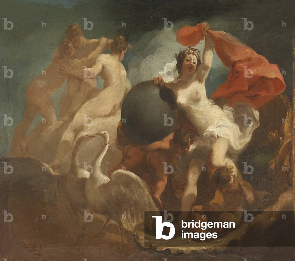 Venus descending from her Swan-drawn Chariot