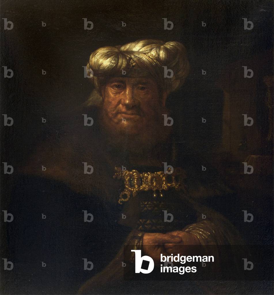 A Man in Oriental Costume or King Uzziah Stricken with Leprosy