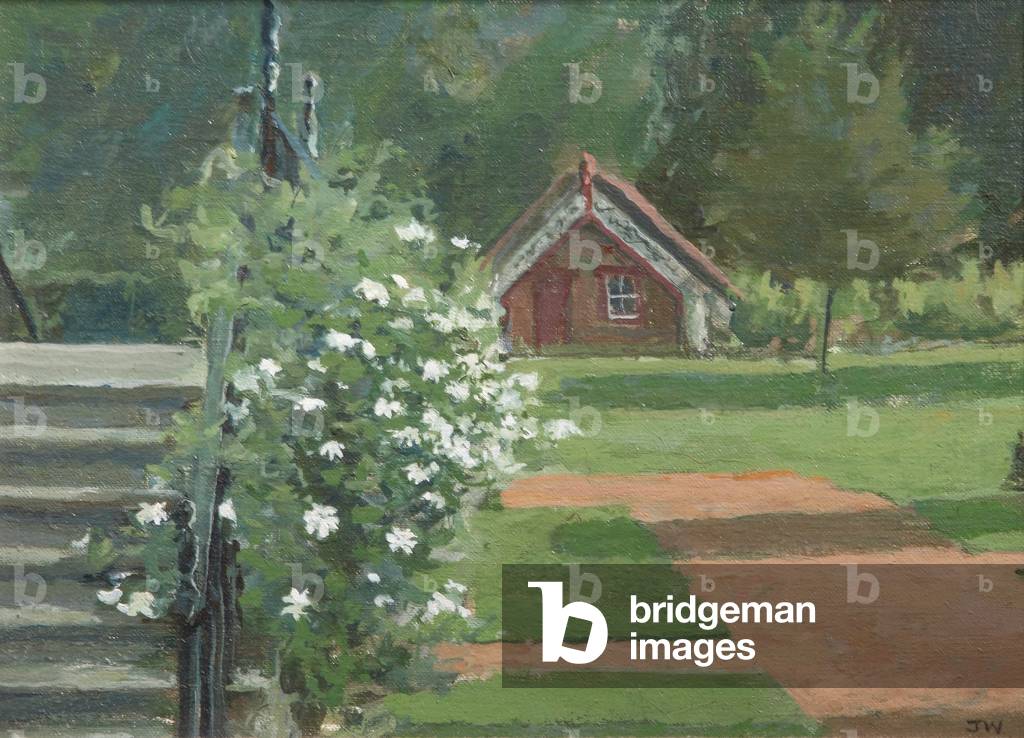 The Maori House at Clandon Park, Surrey, 1987 (oil on panel)