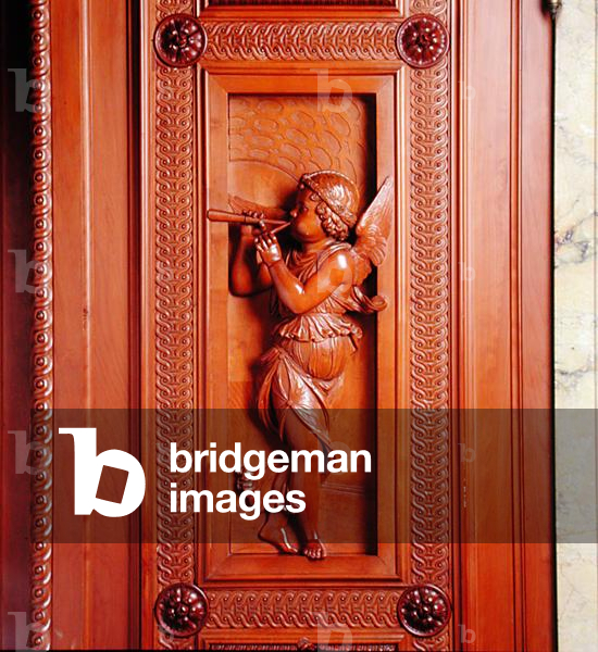 Cupid Playing the Pan Pipes, 1849-53 (carved wood) (detail)