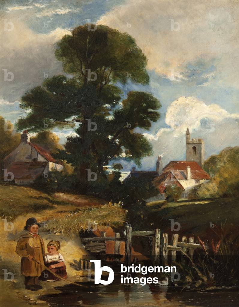 River Scene with Children ('The Young Anglers')