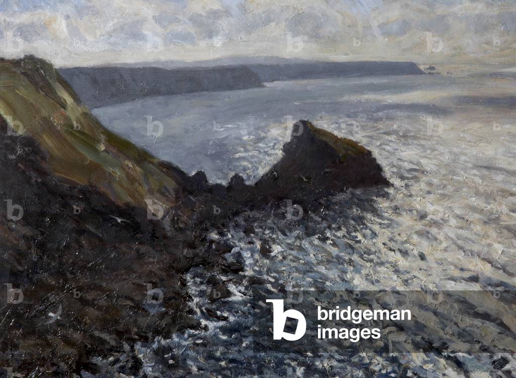 Towards Godrevy, Cornwall, 1995 (oil on board)