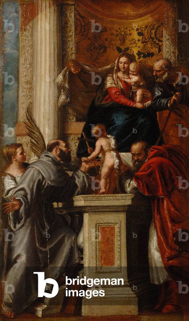 The Holy Family with the Infant John the Baptist and Saints Justina, Francis and Jerome