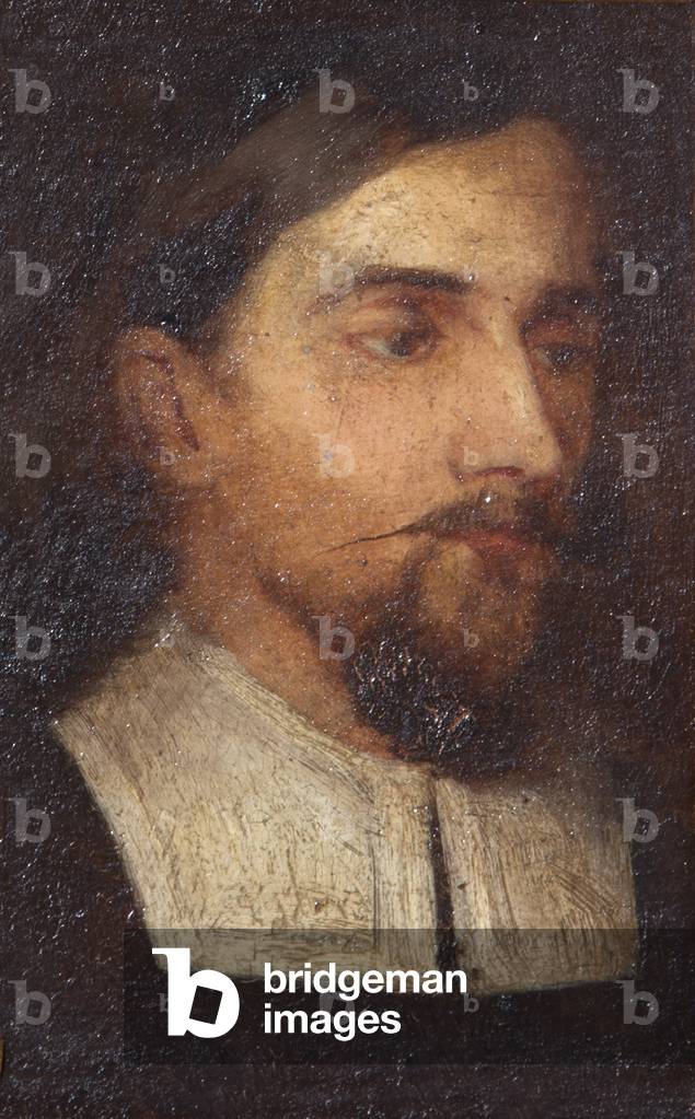 An unknown man, c.1870 (oil on panel)