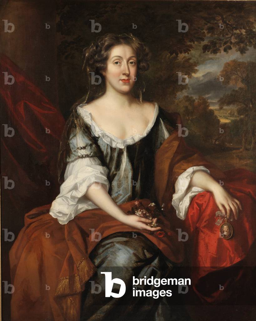 An Unknown Lady holding a Miniature, 1680-89 (oil on canvas)