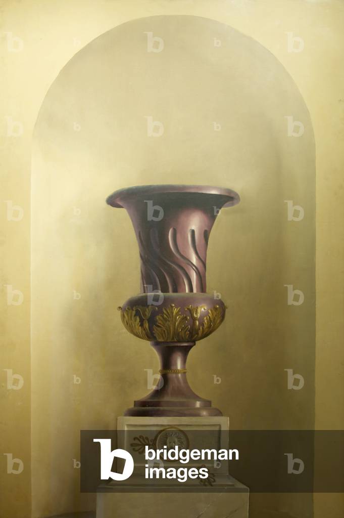 Trompe l'oeil (Urn), 1950-60 (oil on canvas laid down on panel)