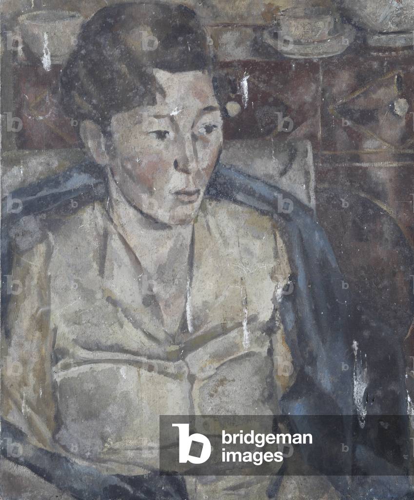 Study of a Woman in a Blue Chair (oil on canvas)