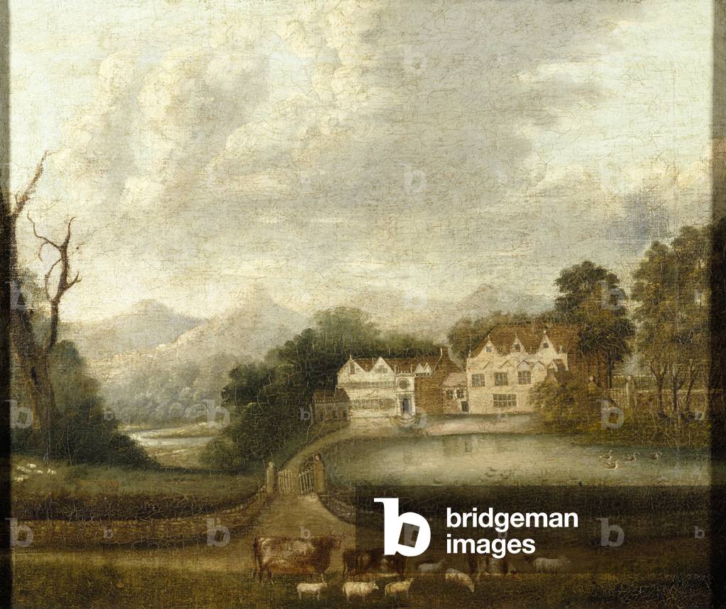 East Riddlesden Sala con e airedale giovenca in primo piano, c. 1830 (olio su tela)