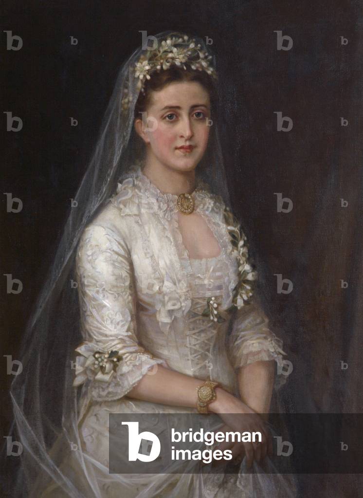 Clarissa Margaret 'Clara' Boehmer, Mrs Frederick Miller, on her wedding day, 1878 (oil on canvas)