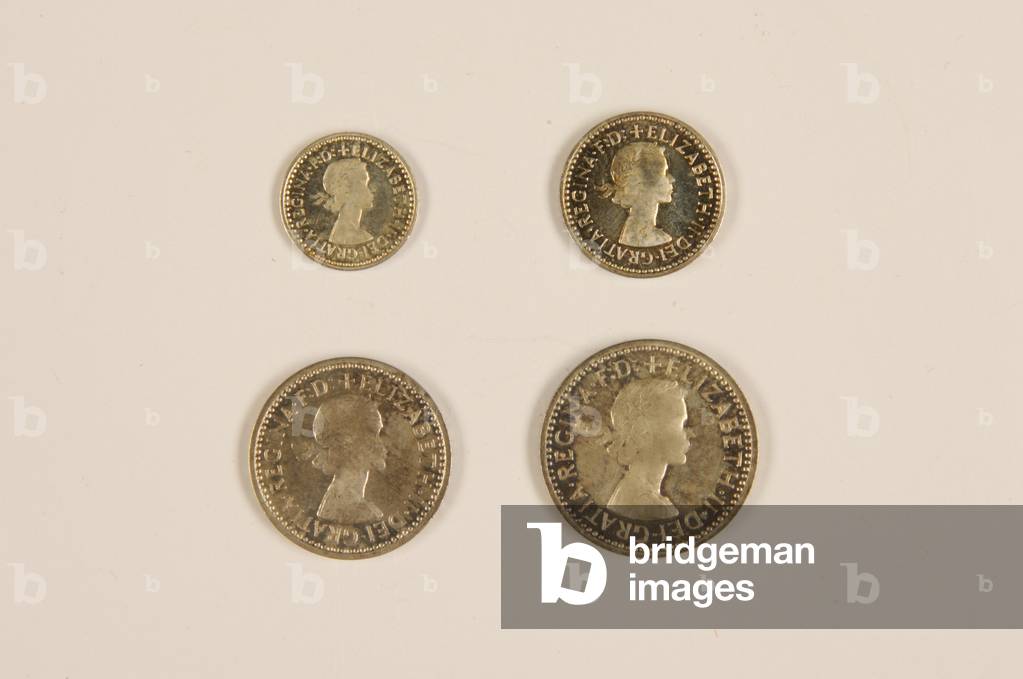 Four Maundy coins, 1962 (silver)