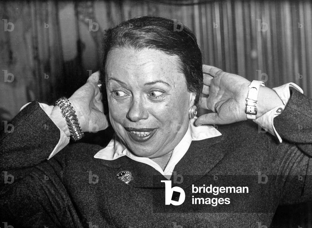 German actress Berta Drews speaking in an audio play, Germany 1960s