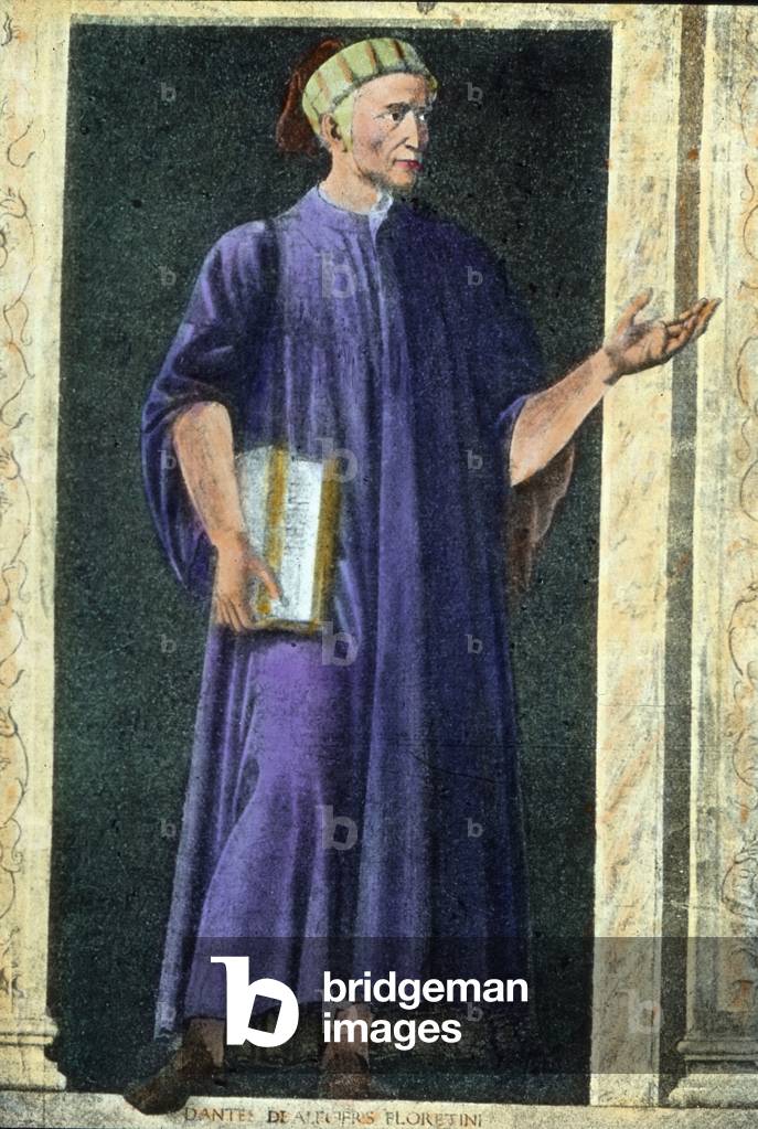 Italy, Florence, Dante illustration, image date: circa 1910. Carl Simon Archive