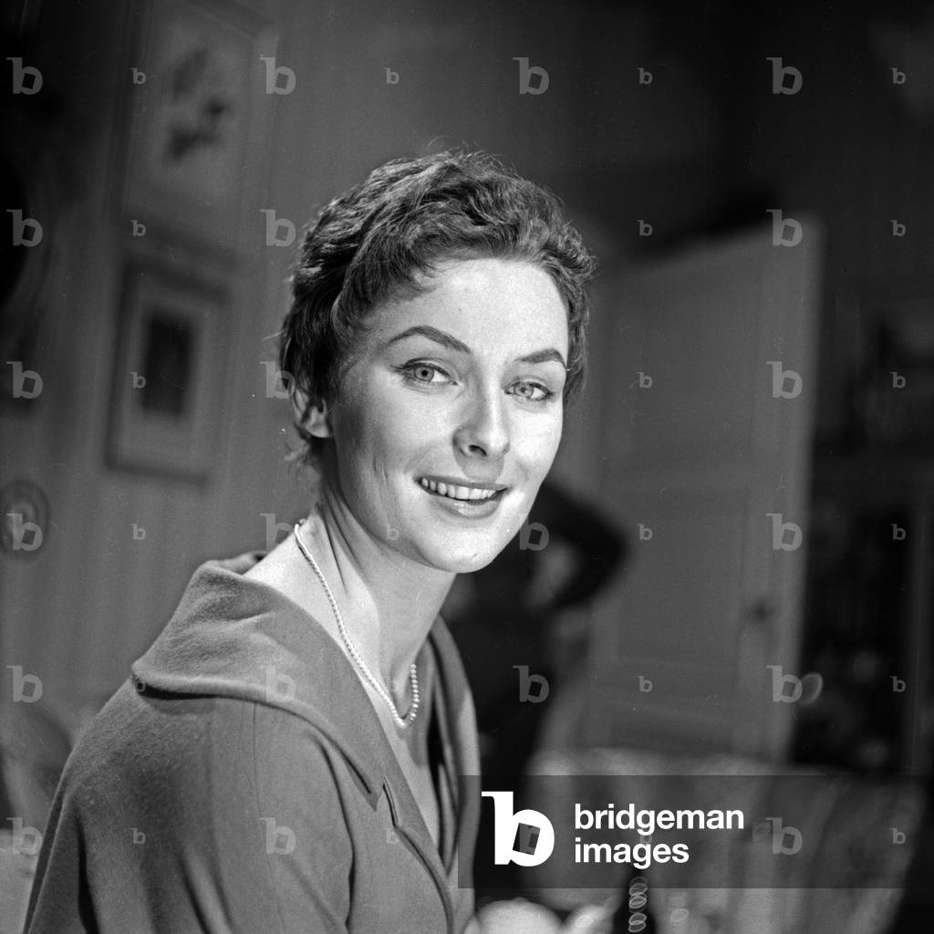 Scene of an actress in an NDR TV production, Germany 1950s