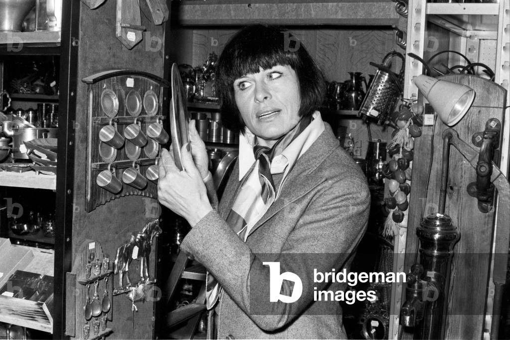 German actress and author Barbara Ruetting at an antiquities shop, Germany 1970s