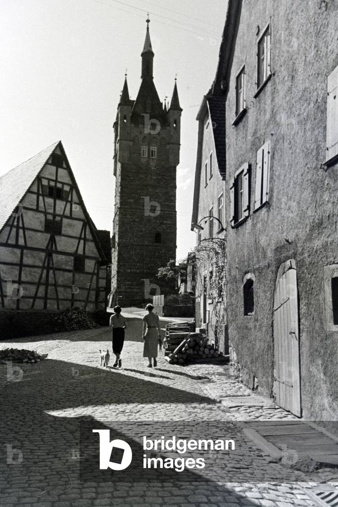 An excursion to Wimpfen, Germany 1930s (b/w photo)