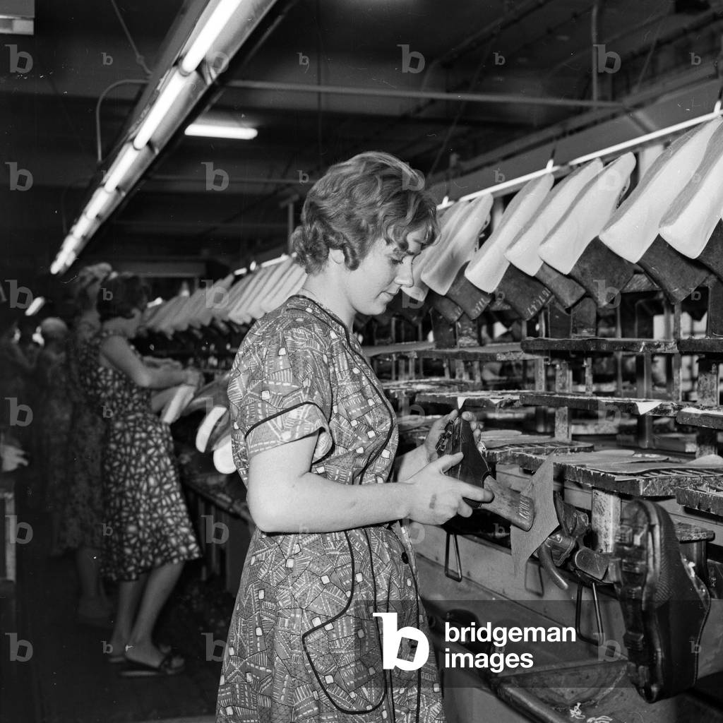 Female worker at the Phoenix Gummiwerke rubber factory at Hamburg Harburg, Germany 1960s
