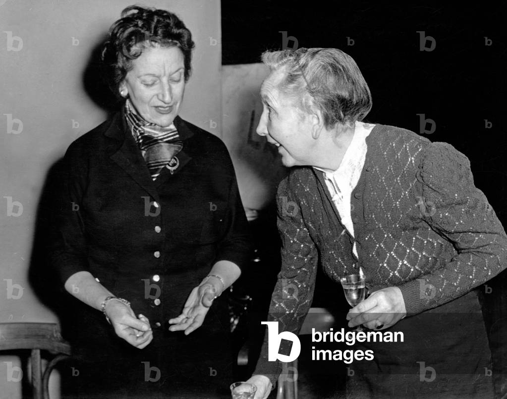 Austrian German theatrical actress, director and principal Ida Ehre (left), Hamburg 1950s