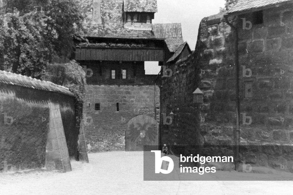 At Nuremberg city, Germany 1930s (b/w photo)