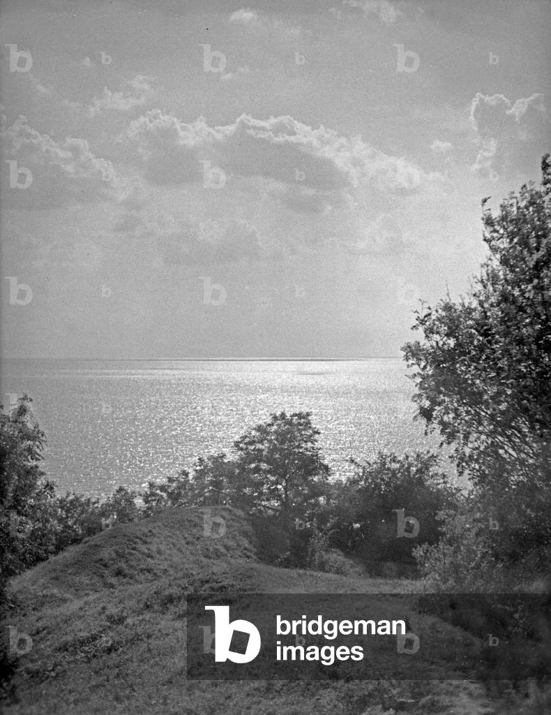 View to Vistula Lagoon, East Prussia, 1930s (b/w photo)