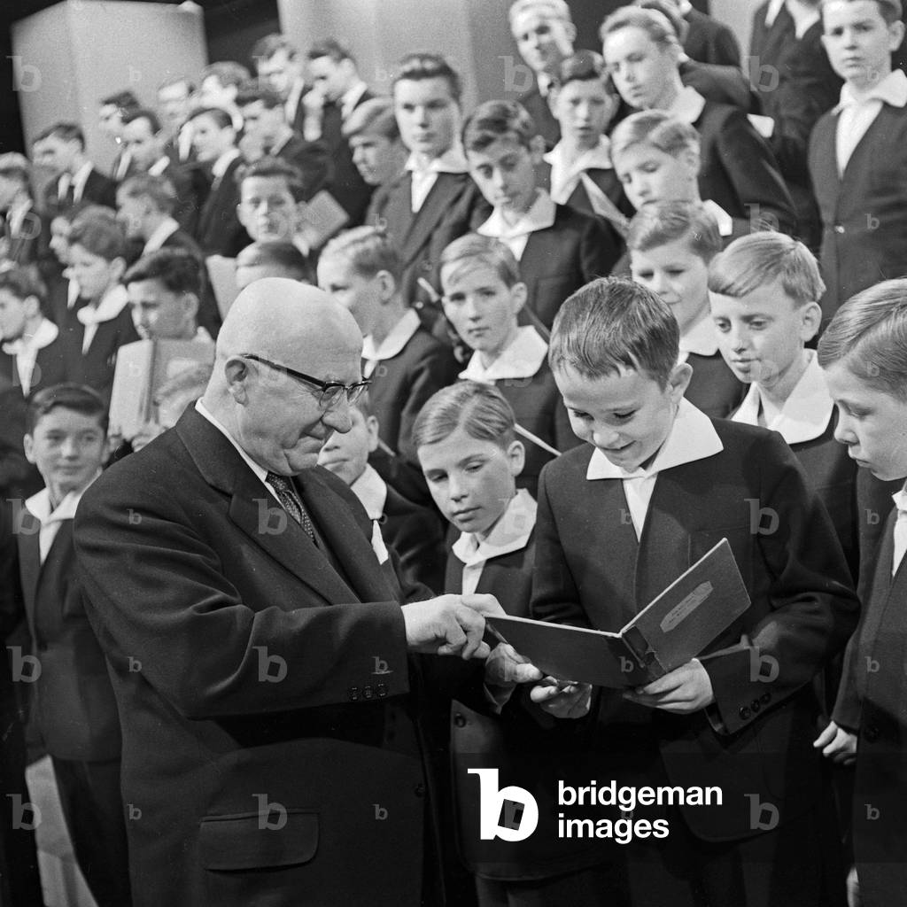 Dresdner Kreuuchor choir performing at Hamburg, Germany 1960s