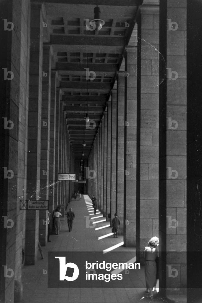 The central station in Stuttgart, Germany 1930s (b/w photo)