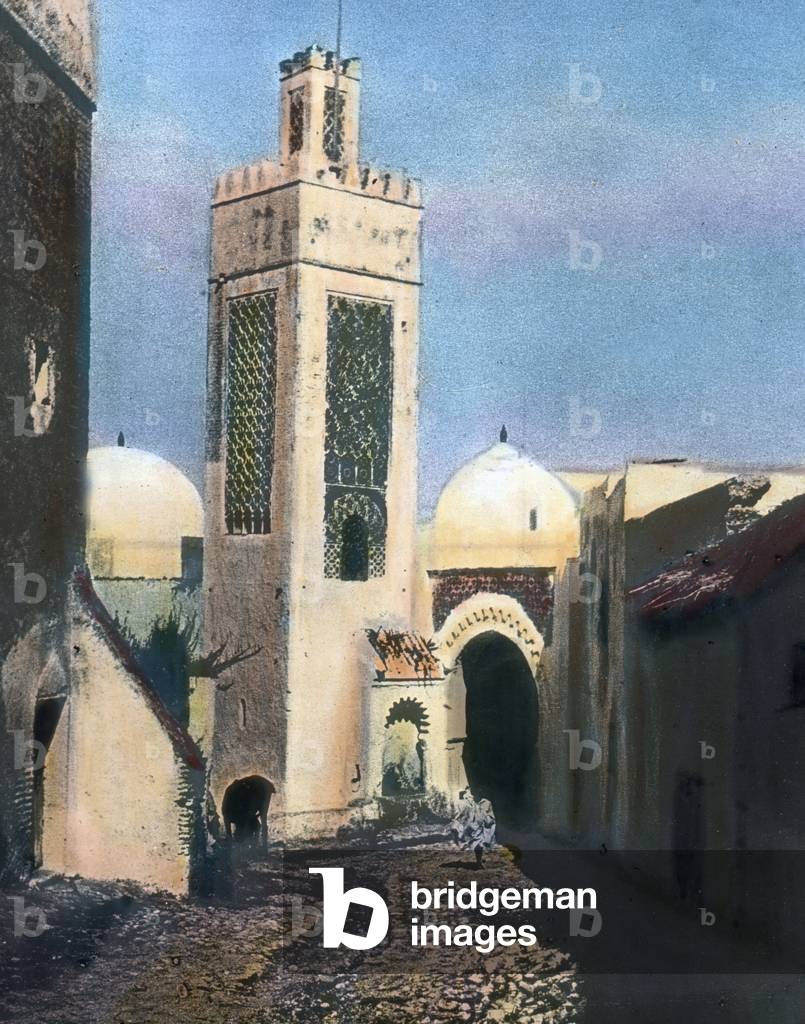 Northern Morocco, Tetouan, Minaret of Sidi Saidi mosque, image date: circa 1910. Carl Simon Archive