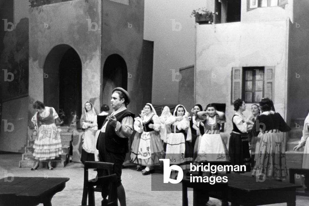 Performance in the opera in Rome, Italy 1940s (b/w photo)
