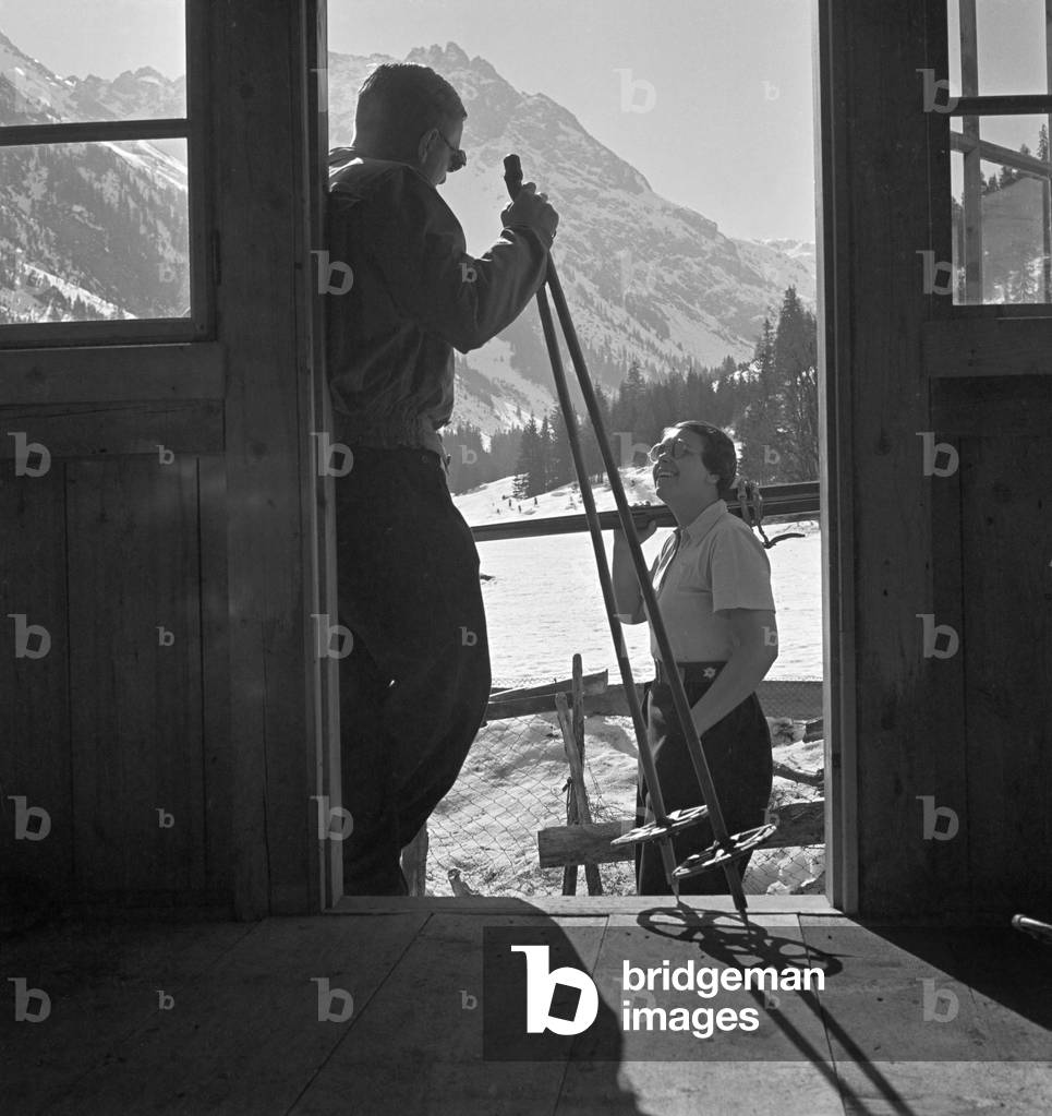 A trip to Mittelberg in Austria, Germany 1930s (b/w photo)