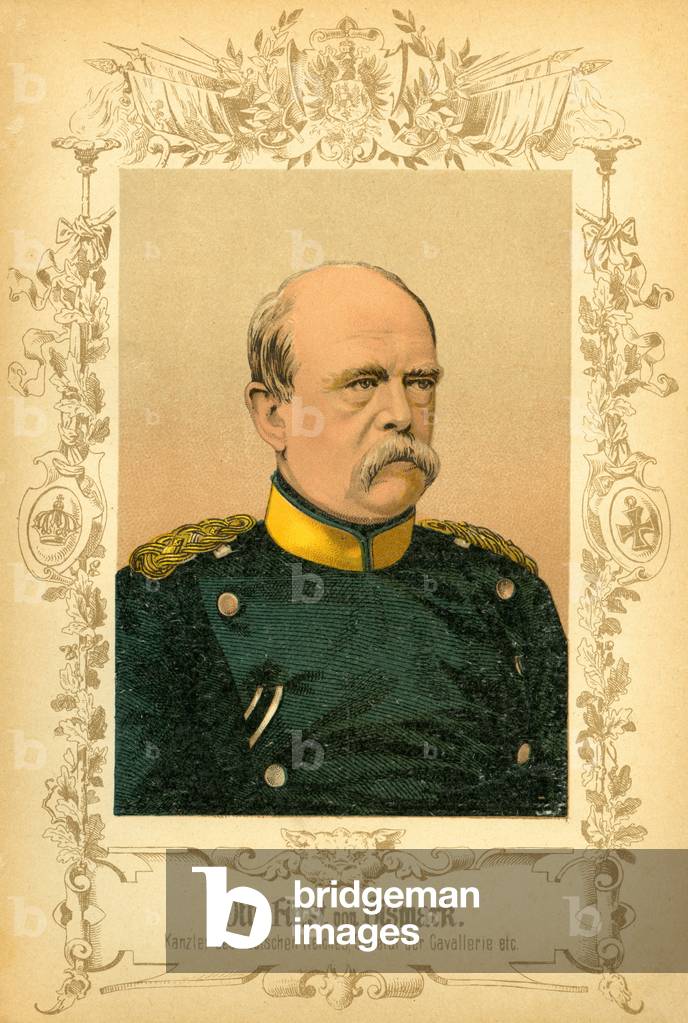 Otto prince of Bismarck, German politician, Imperial Chancellor, portrait, 1815-1898, coulered lithography from about 1890