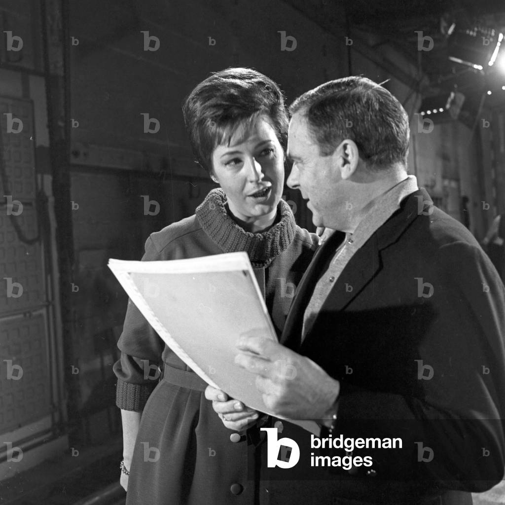 Presenter Richard Muench with German schlager singer Renee Franke in the German TV satire show 