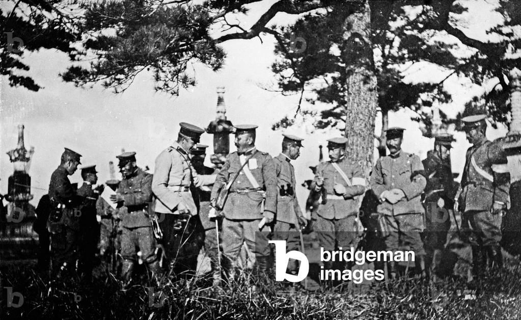 Soldiers of the Chinese Army at an exercise, China 1910