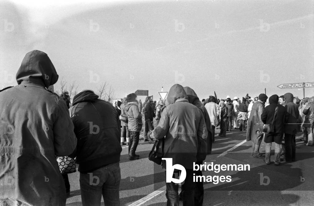 Protesters at the area of Brokdorf nuclear plant, Germany 1980s