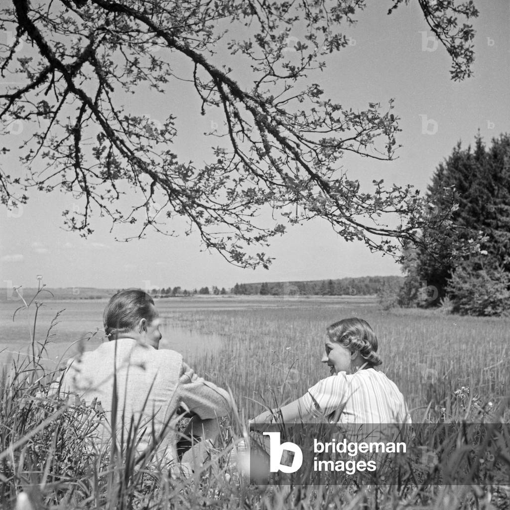 Near Beuron on upper Danube, Germany 1930s (b/w photo)
