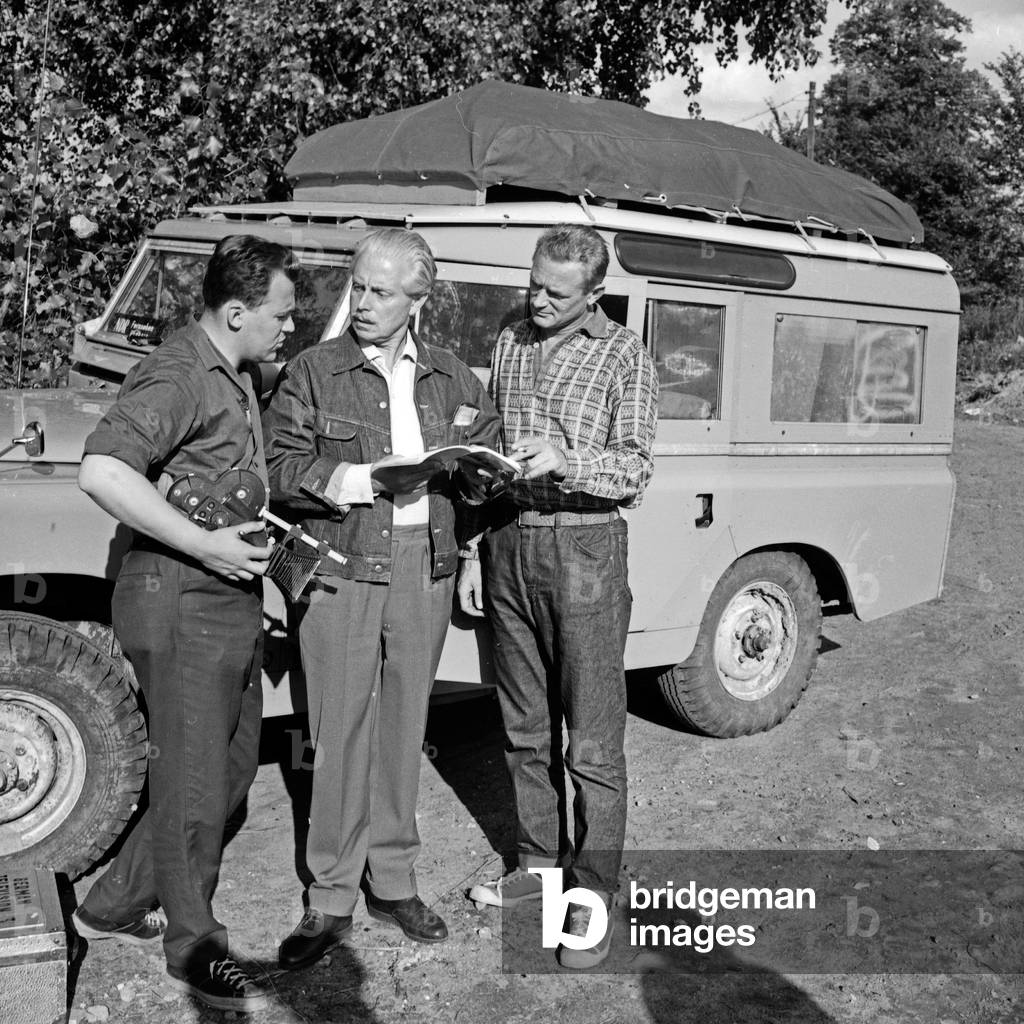 On the road with German TV director Udo Langhoff (middle), Germany 1960s